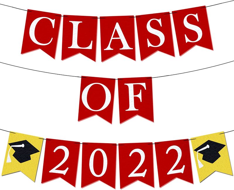 Photo 1 of 3 PK Felt, Class of 2022 Banner Red - No DIY, Graduation Decorations 2022 | Graduation Banner 2022, Class of 2022 Decorations | Red Graduation Party Decorations 2022 | Class Of 2022 Graduation Decorations
