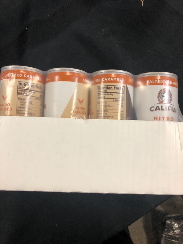 Photo 2 of Califia Farms - Nitro Cold Brew Coffee, Oat Milk Latte - Salted Caramel - 7 Oz (12 Cans) | Shelf Stable | Iced Coffee On-The-Go | Clean Energy | Dairy Free | Gluten Free | Plant Based | Non-Gmo
