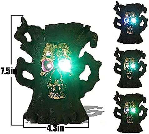 Photo 1 of Yeuago Halloween Withered Tree Decor Statue Light,Halloween Decoration Night Light with Color-Changing Led,Outdoor Battery-Powered Scary Tree Monster Skulls Resin Decor for Halloween Party Lawn Garden
