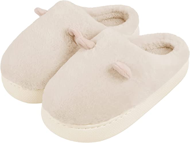 Photo 1 of Feionusin Women's Fluffy House Slipper Soft Cozy Memory Foam Faux Fur Fuzzy Non-Slip Warm Slides Close Toe Cute Animal Bedroom Outdoor Indoor Shoes SIZE 4.5-5
