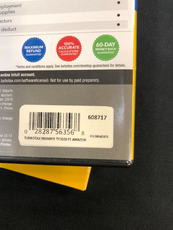 Photo 1 of [Old Version] TurboTax Premier 2020 Desktop Tax Software, Federal and State Returns + Federal E-file [Amazon Exclusive] [PC/Mac Disc] FACTORY SEALED
