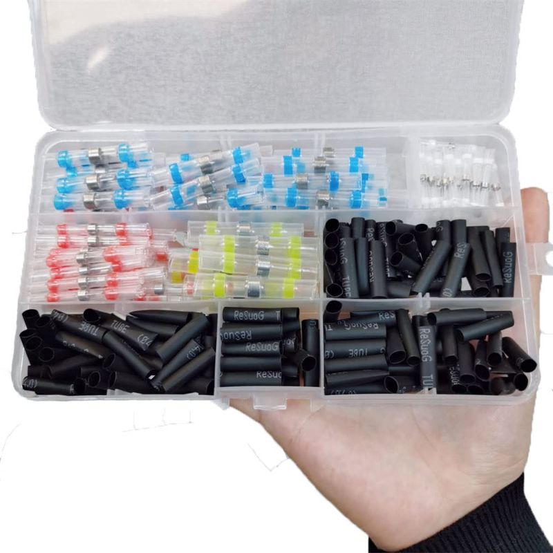 Photo 1 of 250Pcs Solder Ring Heat Shrinkable Wire Connectors Middle Tube Waterproof Terminal Butt Connectors
