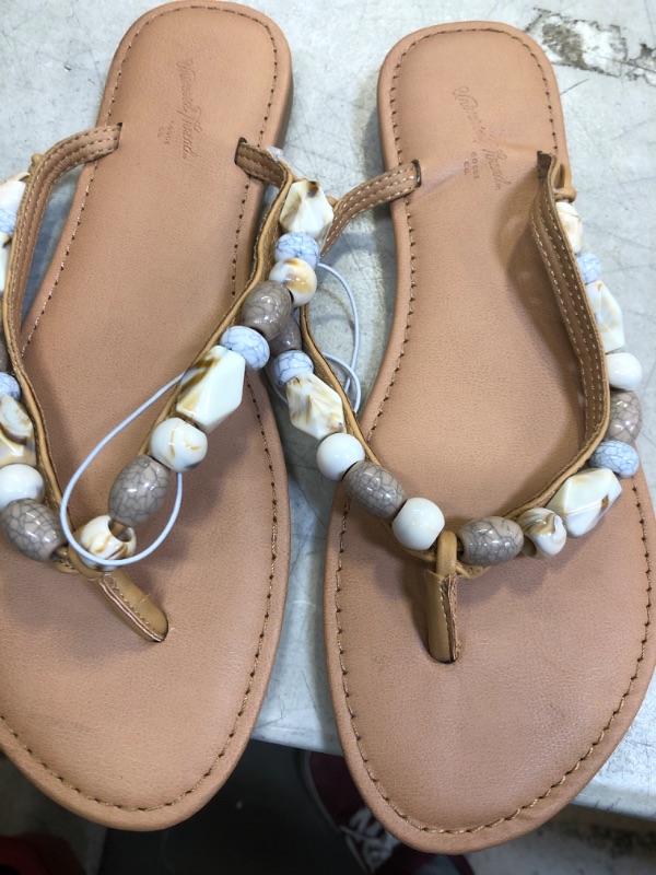 Photo 2 of  Women's Cindy Beaded Flip Flop Sandals - Universal Thread Tan 8.5