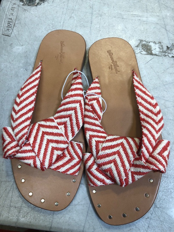 Photo 2 of  Women's Louise Chevron Print Knotted Slide Sandals - Universal Thread Red 7.5