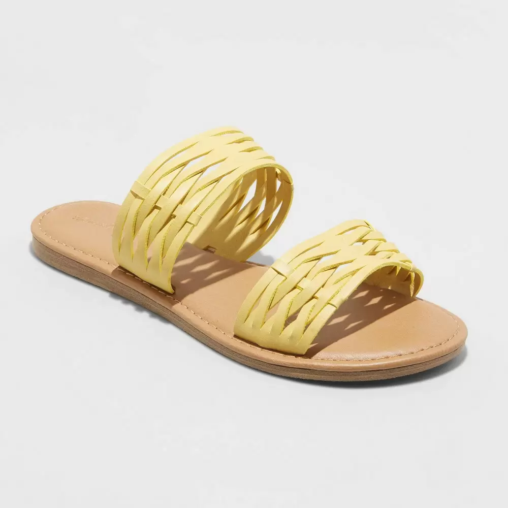 Photo 1 of  Women's Addie Two Band Slide Sandals - Universal Thread Yellow 11