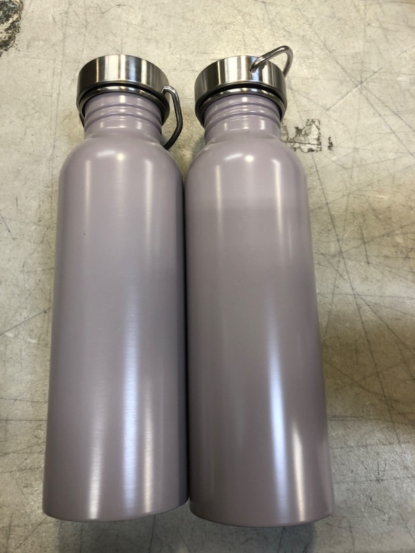 Photo 2 of 24oz Stainless Steel Single Wall Non-Vacuum Chug Water Bottle Purple  -- 2 COUNT --