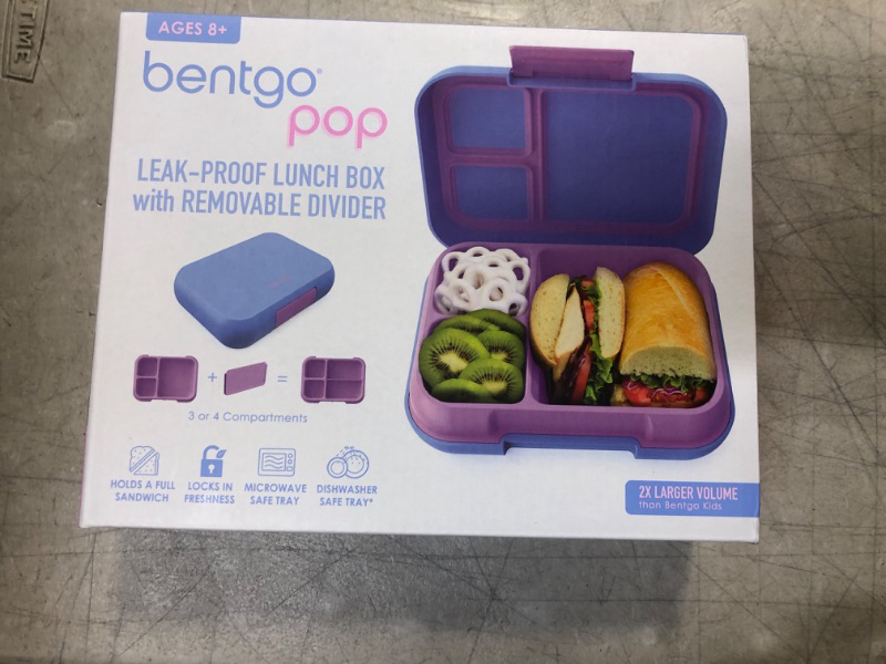 Photo 2 of Bentgo Kids' Pop Leak-Proof Lunch Box with Removable Divider - Periwinkle/Pink