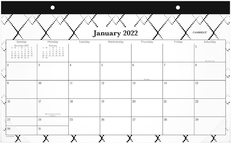 Photo 1 of 2022 Desk Calendar, Cambridge Desk Pad Calendar, 17-3/4" x 11", Compact, Monthly, Makenzie (1574-705-22)
