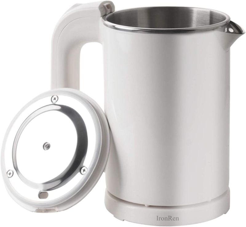 Photo 1 of 0.5L Portable Electric Kettle, Mini Travel Kettle, Stainless Steel Water Kettle - Perfect For Traveling Cooking Noodles, Boiling Water, Eggs, Coffee, Tea(White 110V)
