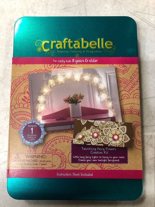 Photo 2 of Craftabelle – Twinkling Fairy Flowers Creation Kit – DIY Twinkle Lights for Bedroom – 106pc String Light Set with Accessories – DIY Arts & Crafts for Kids Aged 8 Years + (FACTORY SEALED)
