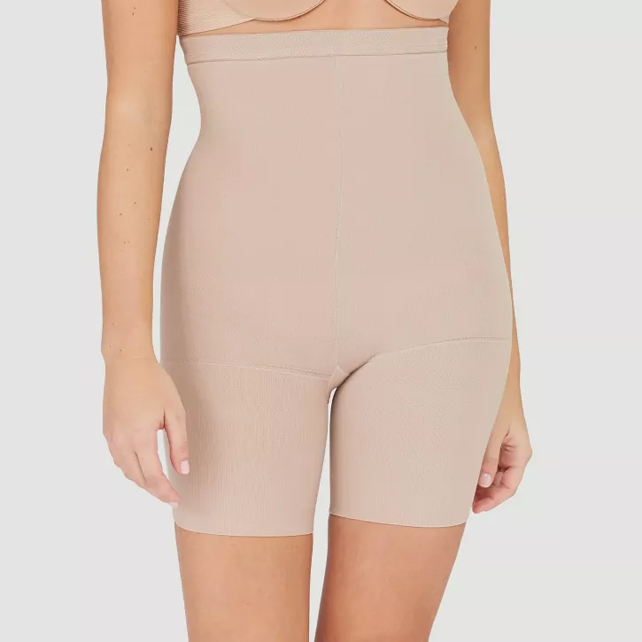 Photo 1 of ASSETS by SPANX Women's High-Waist Mid-Thigh Super Control Shaper - TAN - SIZE : 4

