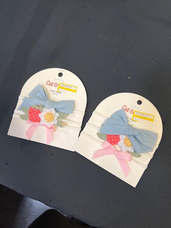 Photo 2 of Baby Girls' Strawberry Headband Set - Cat & Jack (PACK OF 2) DIRTY FROM WAREHOUSE