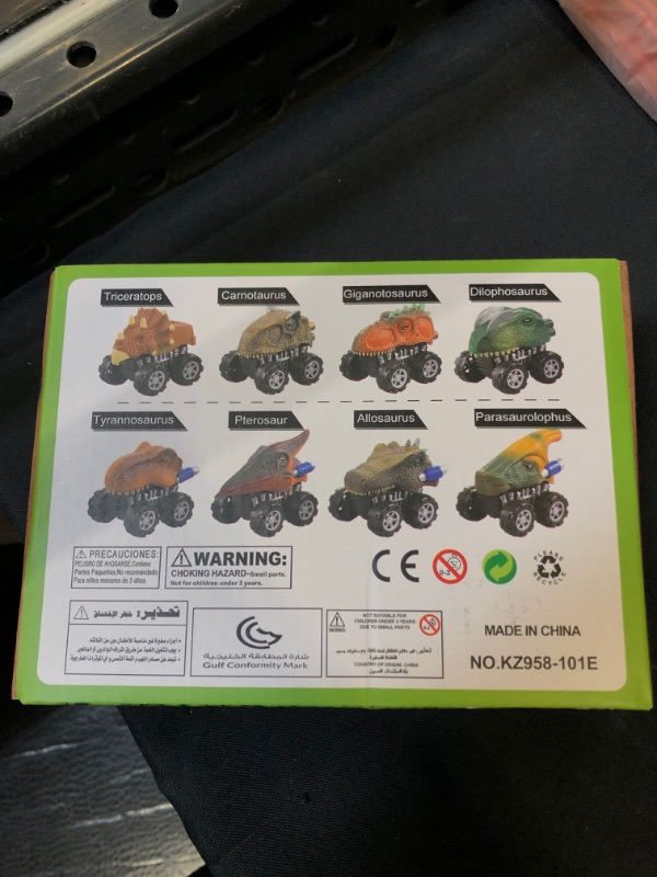 Photo 2 of Dinosaur Toys for Kids 3-5 Year Old, Pull Back Dinosaur Car for Toddler 8 Pcs Truck Cars Toy Dino World Including T-Rex, Triceratops, for Kids, Boys & Girls
