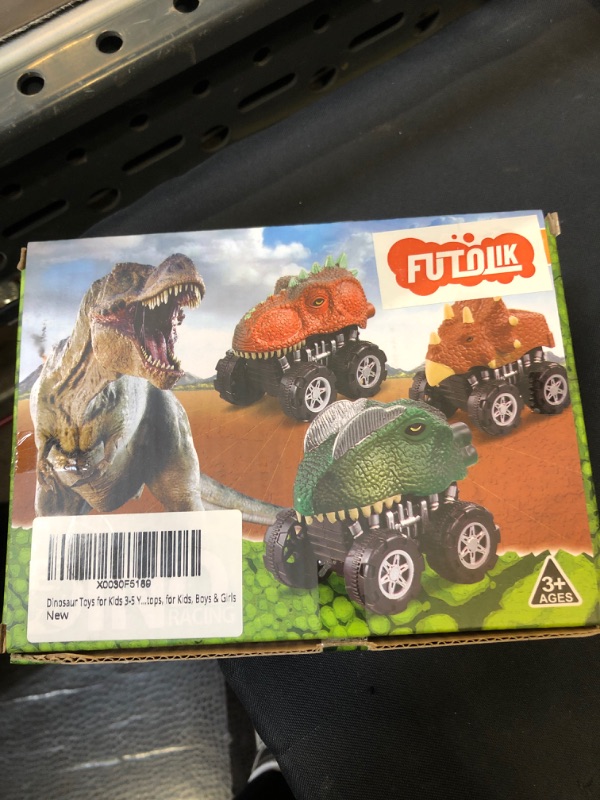 Photo 3 of Dinosaur Toys for Kids 3-5 Year Old, Pull Back Dinosaur Car for Toddler 8 Pcs Truck Cars Toy Dino World Including T-Rex, Triceratops, for Kids, Boys & Girls
