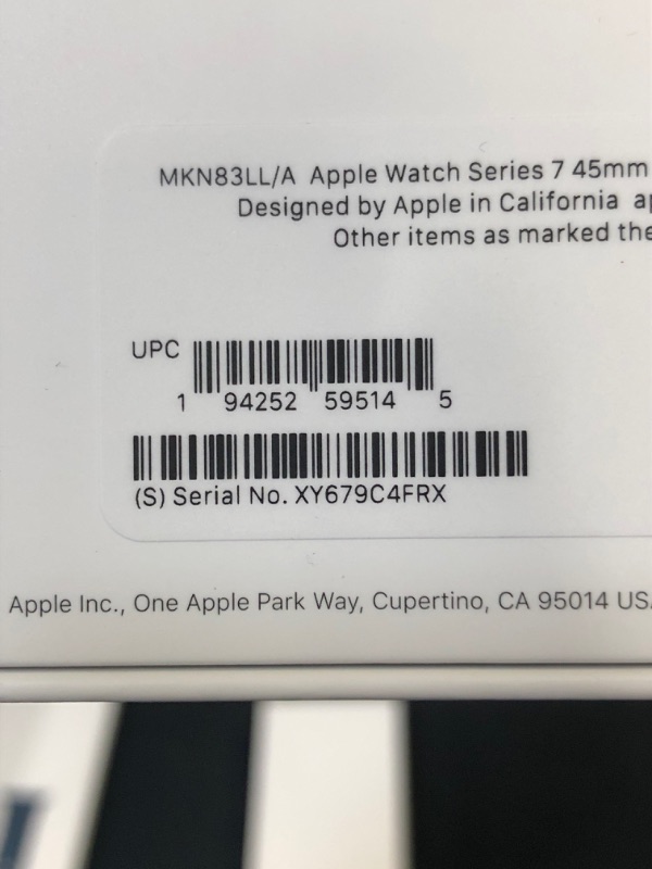 Photo 4 of Apple Watch Series 7 [GPS 45mm] Smart Watch w/ Blue Aluminum Case with Abyss Blue Sport Band. Fitness Tracker, Blood Oxygen & ECG Apps, Always-On Retina Display, Water Resistant
