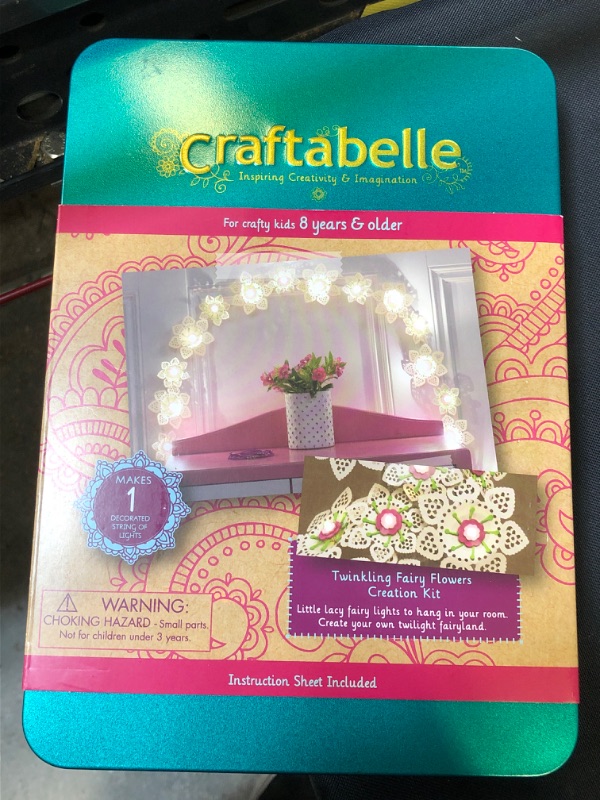 Photo 2 of Craftabelle – Twinkling Fairy Flowers Creation Kit – DIY Twinkle Lights for Bedroom – 106pc String Light Set with Accessories – DIY Arts & Crafts for Kids Aged 8 Years +
