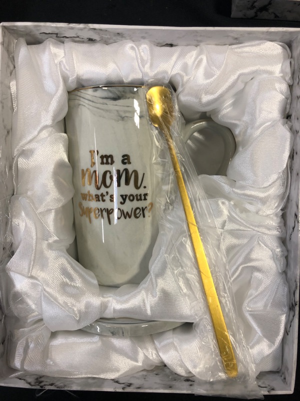 Photo 2 of "I'm a mom what's your superpower" Christmas Gifts for Mom Gifts from Daughter Son Kids, Birthday Gifts Mom Christmas Gifts for Mother-in-Law Wife New Mom, Best Mom Ever White Marble Ceramic Coffee Mug Mom Cup 14oz with Lid
FACTORY SEALED OPENED TO VERIFY
