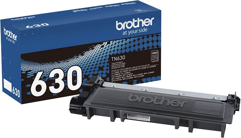 Photo 1 of  PRINTER INK CARTRIDGE Brother Genuine Standard Yield Toner Cartridge, TN630, Replacement Black Toner, Page Yield Up To 1,200 Pages, Amazon Dash Replenishment Cartridge
FACTORY SEALED