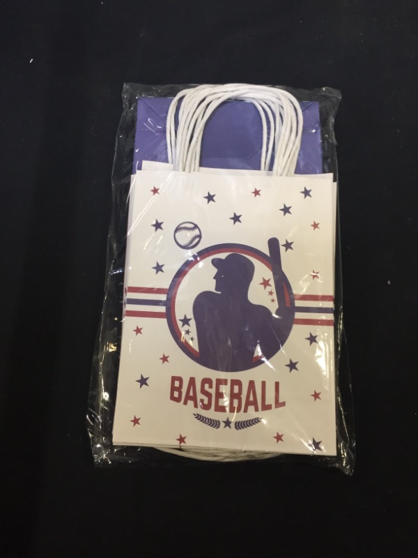 Photo 2 of 12 PCS Baseball Handle Bags for Kids, Baseball Themed Baseball Gift Bags, Baseball Themed Candy Gift Bags, Baseball Themed Party Favor Bags for Boys Girls Adults Birthday Party Supplies Decorations
