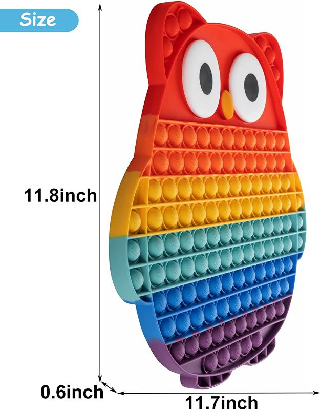 Photo 1 of AIZIXIN Jumbo Pop Big Size Bubble Sensory Fidget Toys,Stress Relief and Anti-Anxiety Toy for Kids and Adults,Easy to Grasp Pop Silicone Toy (Owl)
