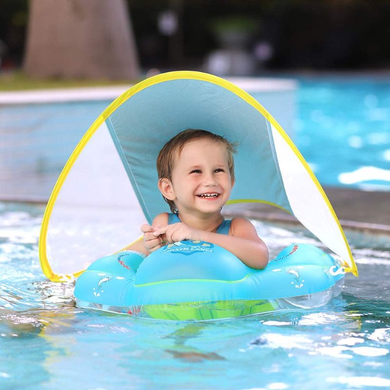 Photo 1 of Baby Swimming Float Inflatable Infant Floating Kids Swim Pool Accessories Circle Safe Bottom Summer Toys Toddler Covered Protected, Blue
---FACTORY SEALED --