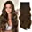 Photo 1 of 4PCS Clip in Hair Extensions Long Wavy Hairpieces for Women Synthetic Fiber Hair Extensions Clip ins Natural Thick Double Weft 20 Inches Natural Black
