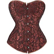 Photo 1 of Corsets for Women Bustier Brocade Lace up Overbust Corset