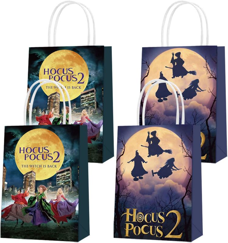 Photo 1 of 16 Pack Hocus Pocus 2 Party Bags paper bags, Hocus Pocus 2 Bags for Kids Birthday,Candy Treat Bags for Boys Girls Child Princess Birthday Party Supplies
