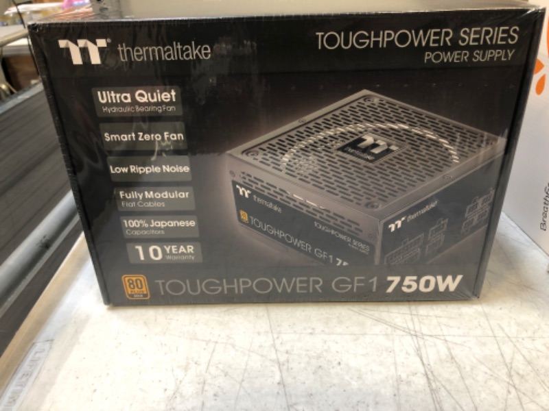 Photo 1 of Thermaltake Toughpower GF1 750W 80+ Gold SLI/ CrossFire Ready Ultra Quiet 140mm Hydraulic Bearing Smart Zero Fan Full Modular Power Supply 10 Year Warranty PS-TPD-0750FNFAGU-1
