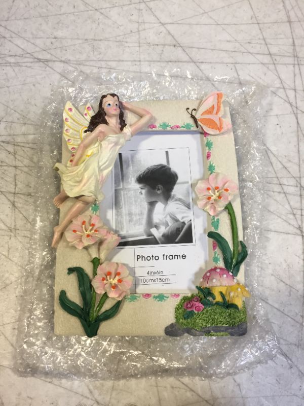 Photo 2 of 4×6 Picture Frame,Made of Resin Picture Frame with Easel,Butterfly Princess Design Photo Frame Ideal for Cute Baby Girls,Little Girls,Daughter,Granddaughter Photo Display
