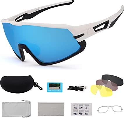 Photo 1 of Cycling Glasses, LIKELAR Polarized Sport Sunglasses for Men Women, UV400 Protection Baseball Sunglasses
