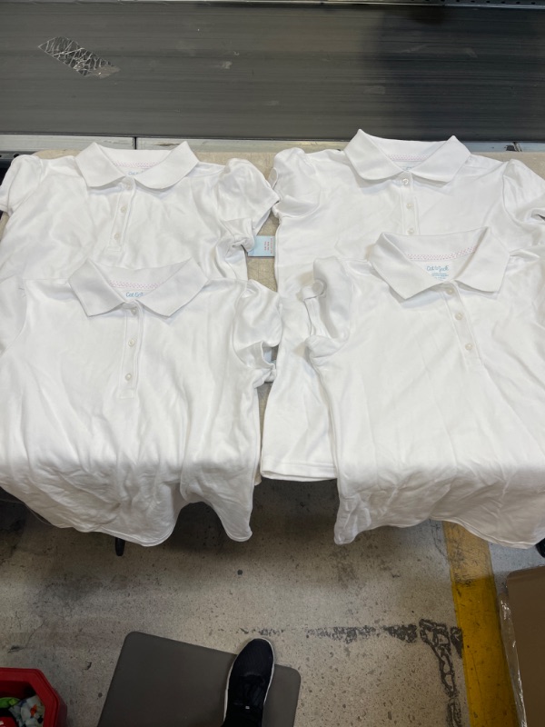Photo 1 of BUNDLE SET OF 4, Girls' Short Sleeve Interlock Uniform Polo Shirt - Cat & Jack™
WHITE, SIZE L-XL