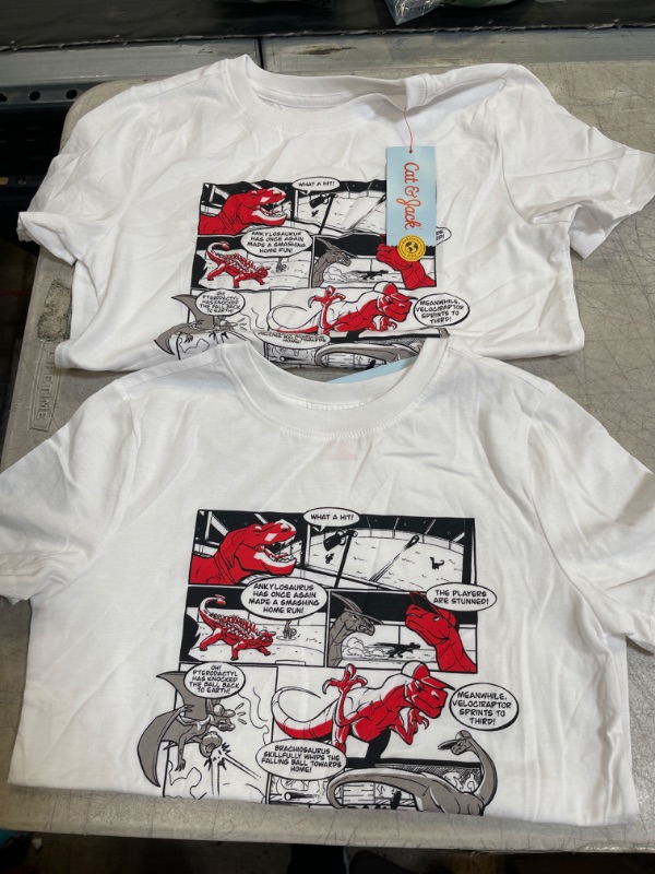 Photo 2 of 2 Pk- Boys' 'Dinosaurs Playing Baseball' Graphic Short Sleeve T-Shirt - Cat & Jack™