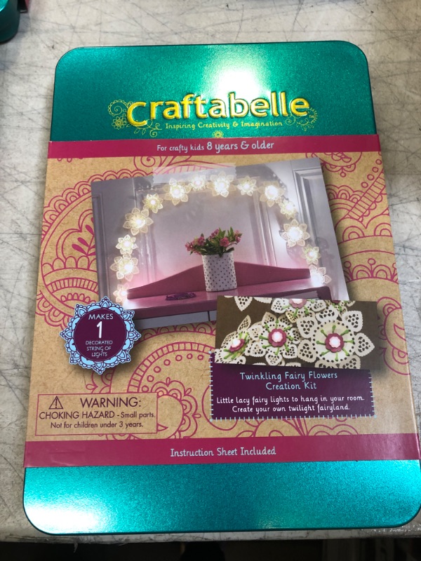Photo 1 of Craftabelle – Twinkling Fairy Flowers Creation Kit – DIY Twinkle Lights for Bedroom – 106pc String Light Set with Accessories – DIY Arts & Crafts 
