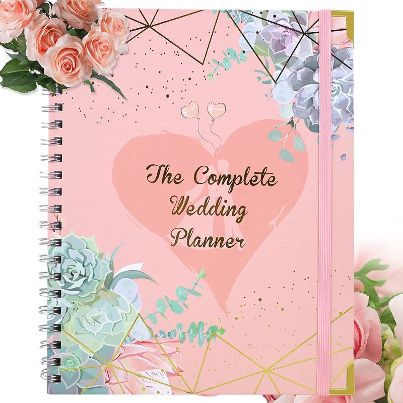 Photo 1 of Wedding Planner Book, Undated Bridal Planning Organizer Calendars Guest Book Wedding Notebook Perfect Engagement Gift for Couples with Complete Wedding Planner Checklist Hardcover Organizer
