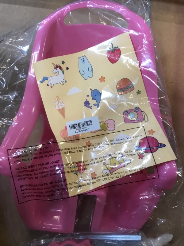 Photo 1 of AVASTA Doll Bike Seat for Girls Bike, Kids Bike Accessories, Doll Carrier Fits Standard Sized Dolls and Stuffed Animals, Pink & Purple
