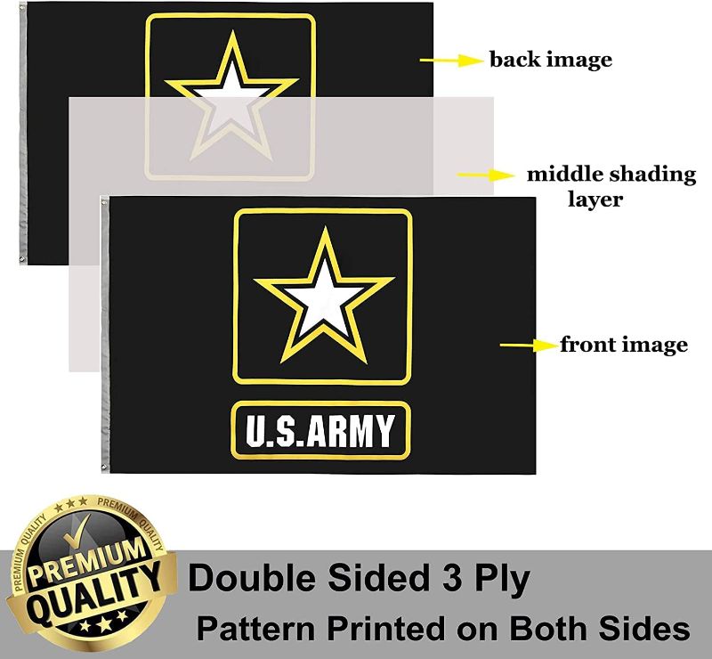 Photo 1 of 3x5 US Army Star Military 3 Ply Polyester Flags with two brass grommets for outdoor and indoor
