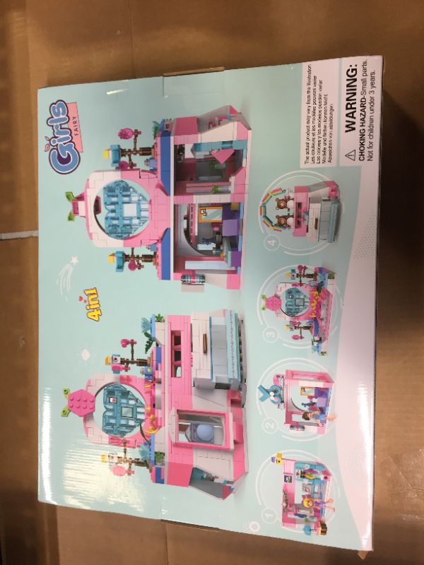 Photo 3 of BRICK STORY Girls Building Blocks Toys, 653 Pieces Creator 4in1 Pink Jewelry Box Building Kit, Friends Hair Salon City Sets, Educational Gift for Girls Age 6-12 and up
