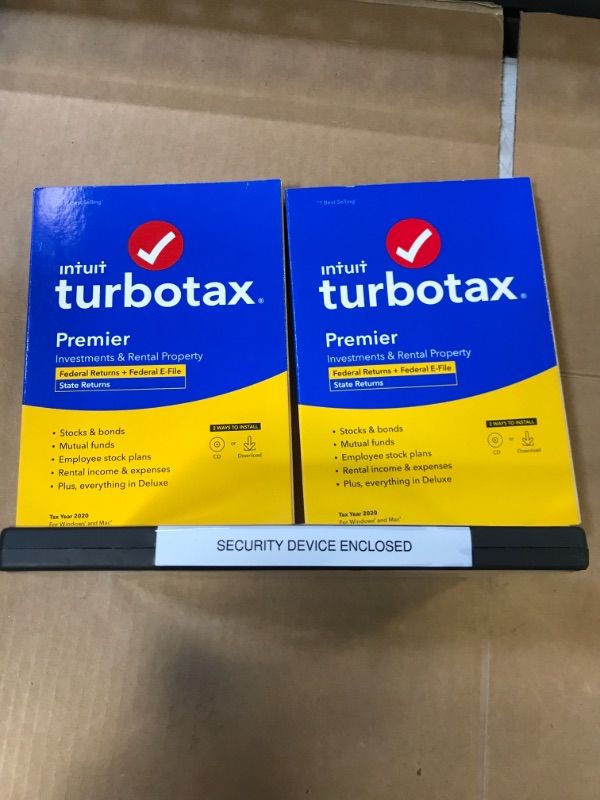 Photo 3 of [Old Version] TurboTax Premier 2020 Desktop Tax Software, Federal and State Returns + Federal E-file [Amazon Exclusive] [PC/Mac Disc] 2 PACK -- SEE CLERK NOTES 
