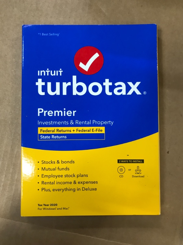 Photo 3 of [Old Version] TurboTax Premier 2020 Desktop Tax Software, Federal and State Returns + Federal E-file [Amazon Exclusive] [PC/Mac Disc] -- SEE CLERK NOTES 