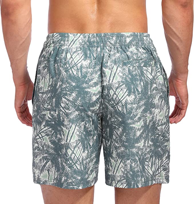 Photo 1 of Biwisy Mens Swim Trunks Quick Dry Beach Shorts Mesh Lining Swimwear Bathing Suits with Pockets
