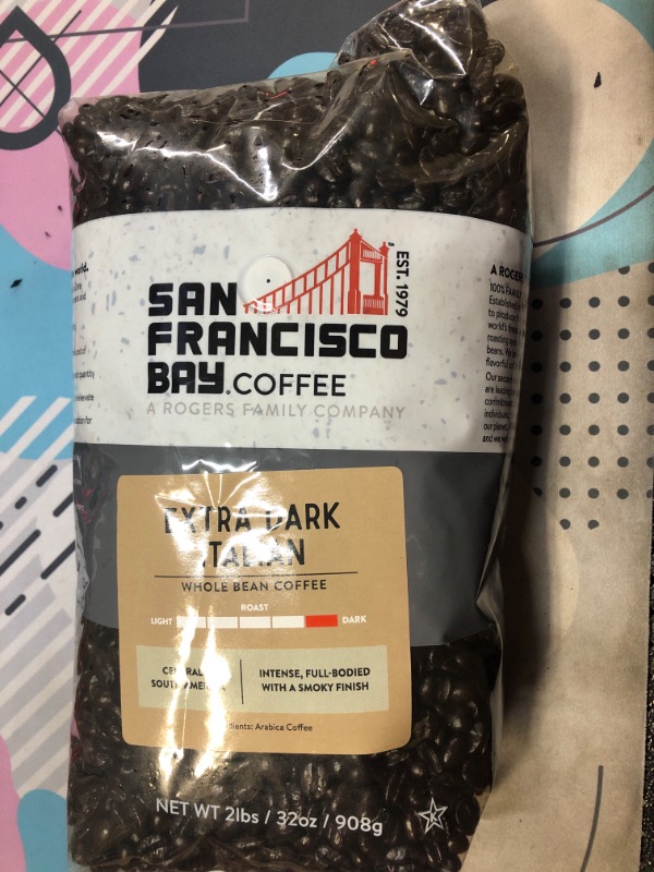 Photo 2 of  SF Bay Coffee Extra Dark Italian Blend Whole Bean 2LB (32 Ounce) Dark Roast  -- BB SEP. 2023 --