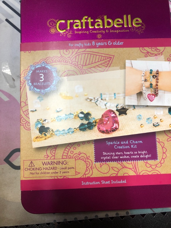 Photo 2 of Craftabelle – Sparkle and Charm Creation Kit – Bracelet Making Kit – 141pc Jewelry Set with Crystal Beads – DIY Jewelry Sets for Kids Aged 8 Years +
