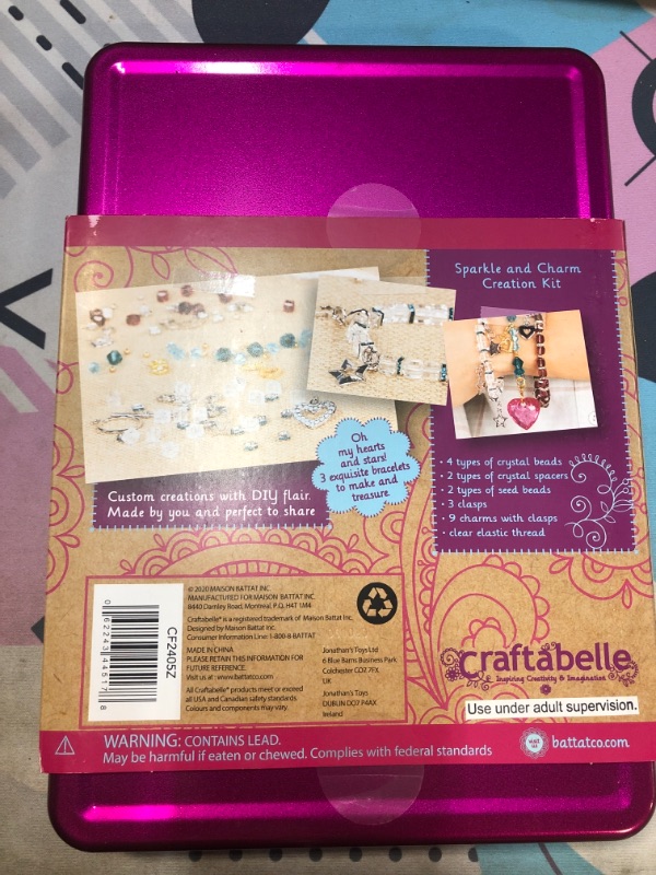Photo 3 of Craftabelle – Sparkle and Charm Creation Kit – Bracelet Making Kit – 141pc Jewelry Set with Crystal Beads – DIY Jewelry Sets for Kids Aged 8 Years +
