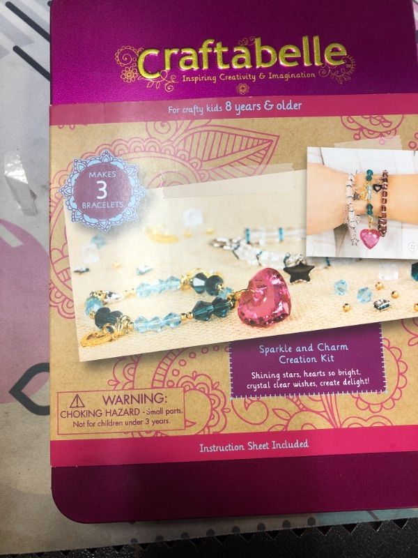 Photo 2 of Craftabelle – Sparkle and Charm Creation Kit – Bracelet Making Kit – 141pc Jewelry Set with Crystal Beads – DIY Jewelry Sets for Kids Aged 8 Years +  -- FACTORY SEALED --
