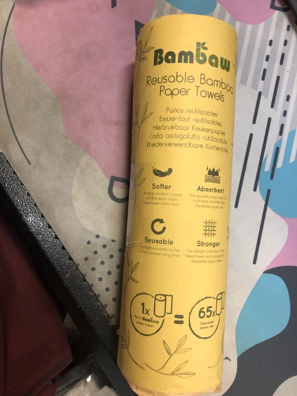 Photo 2 of Bambaw Reusable Paper Towels | Eco Friendly Paper Towels | Reusable Paper Towels Washable Roll | Bamboo Paper Towels | Strong & Thick Bamboo Kitchen Paper Towels | Soft On Skin, Quick Dry | 20 Wipes

