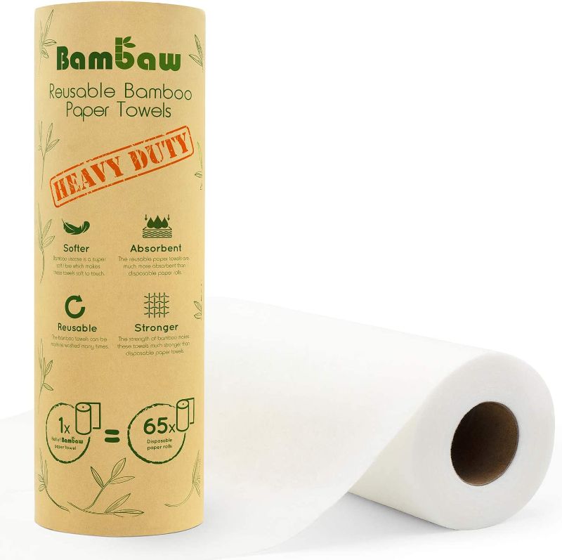 Photo 1 of Bambaw Reusable Paper Towels | Eco Friendly Paper Towels | Reusable Paper Towels Washable Roll | Bamboo Paper Towels | Strong & Thick Bamboo Kitchen Paper Towels | Soft On Skin, Quick Dry | 20 Wipes
