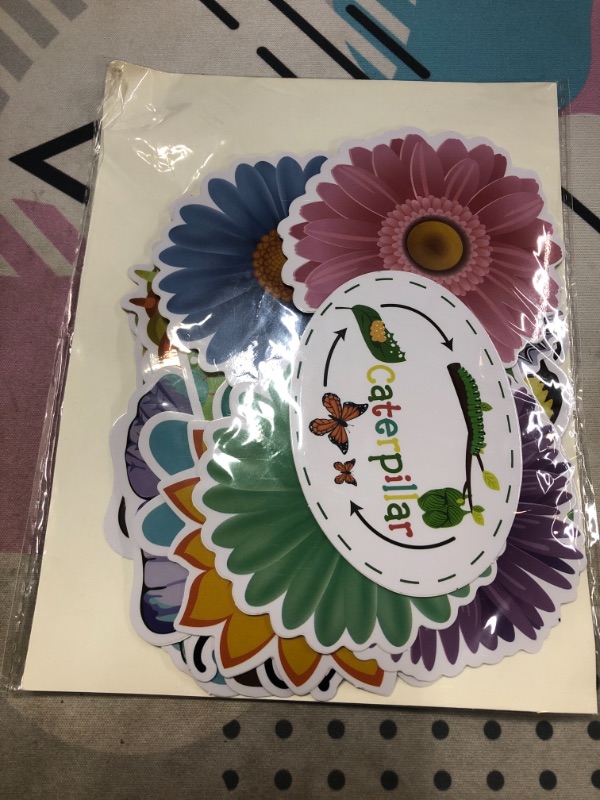 Photo 2 of Anor Wishlife Sunflowers Stickers(50pcs),Hungry Caterpillar,Insect ,Butterfly,Spring,Summer,Bee PVC Waterproof Stickers for Kids,Adults,Decals Vinyls,Luggage,Laptop,Cars,Motorcycle,Bicycle,Skateboard
