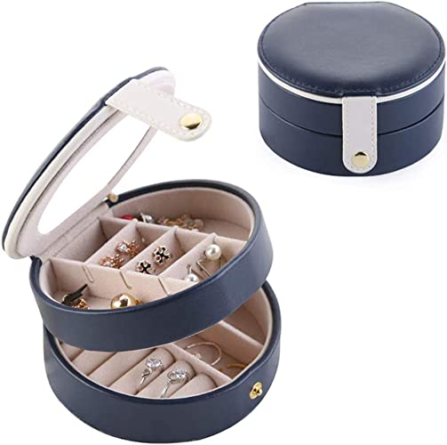 Photo 1 of  Jewelry Box Jewelry Storage Box Multi-Layer Portable,Earrings, Necklace, Travel Use?Dark Blue)
