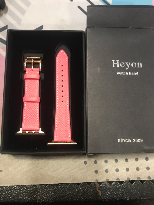 Photo 2 of Heyon Women Leather Band Compatible with Apple Watch 38mm 40mm 42mm 44mm,Genuine Leather Watch Band for iWatch
